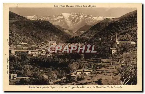 Cartes postales Digne les Bains et le massif des Trois Eveches