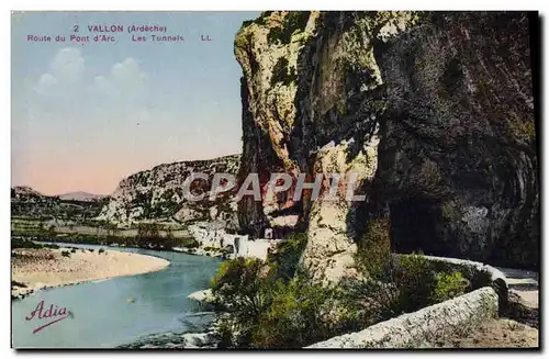 Cartes postales Vallon Route du Pont d&#39Arc Les tunnels