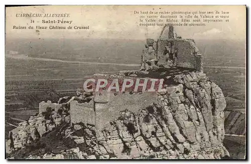 Ansichtskarte AK Saint Peray Ruines du vieux chateau de Crussol