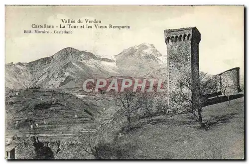 Ansichtskarte AK Vallee du Verdon Castellane La Tour et les Vieux Remparts