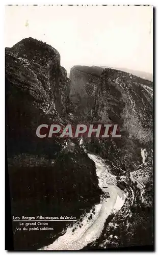 Moderne Karte Les Gorges Pittoresques du Verdon Le Grand Canon Vu Du Point Sublime