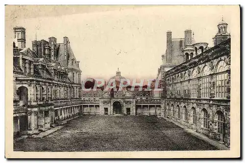 Ansichtskarte AK Chateau De Fontainebleau La Cour Ovale