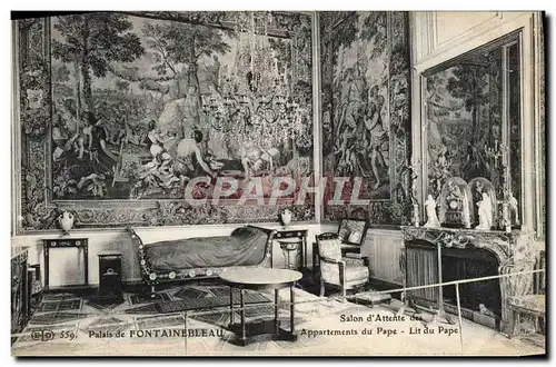 Cartes postales Palais de Fontainebleau Appartements du Pape Lit du Pape