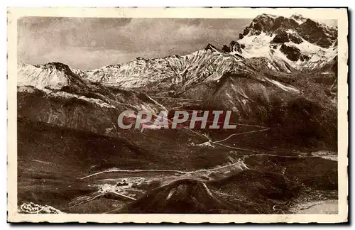 Cartes postales Environs de Gap Vue panoramique du col du Lautaret Le col et le Grand Galibier