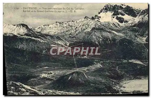 Ansichtskarte AK Dauphine Vue Panoramique du Col du Lautaret Le col et le Grand Galibier