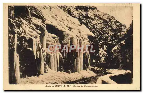 Cartes postales Route De Beuil Gorges Du Cians En Hiver