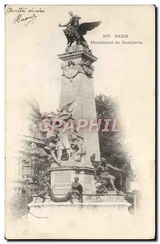 Cartes postales Paris Monument De Gambetta