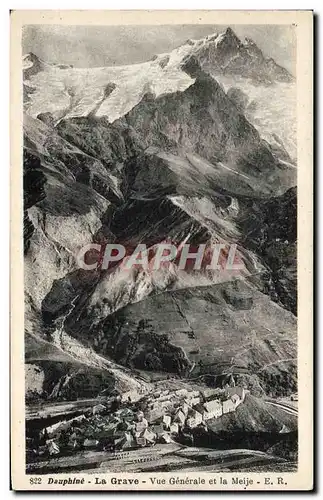 Cartes postales Dauphine La Grave Vue Generale Et La Meije