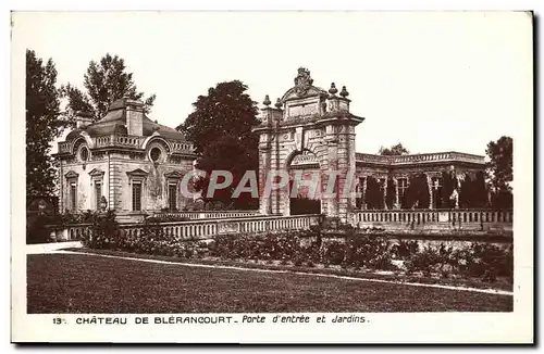 Cartes postales Chateau De Blerancourt Porte D'Entree Et Jardins