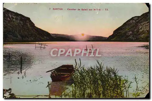 Cartes postales Nantua Coucher De Soleil Sur Le Lac