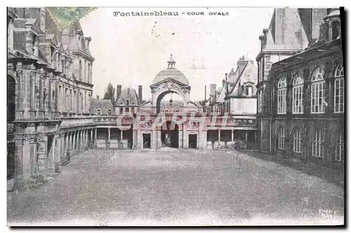 Ansichtskarte AK Fontainebleau Cour Ovale