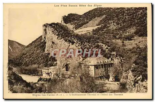 Cartes postales Digne Les Bains L'etablissement thermal et l'hotel des Thermes