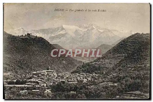 Cartes postales Digne Vue Generale et les Trois Eveches