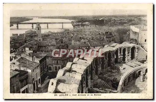 Cartes postales Arles Les Arenes Et Le Rhone