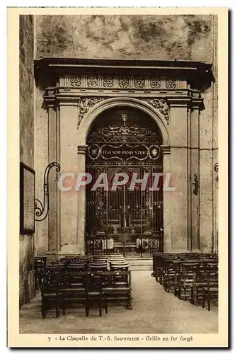 Cartes postales La Chapelle Du TS Sacrement Grille En Fer Forge