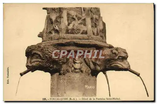 Cartes postales Forcalquier Detail De La Fontaine Saint Michel