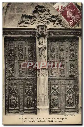 Cartes postales Aix En Provence Porte Sculptee De La Cathedrale St Sauveur