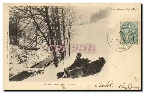 Cartes postales Douanes Douaniers Hautes Vosges Nos douaniers dans la naige
