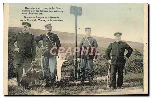 Ansichtskarte AK Douanes Douaniers francais et allemands sur la route de Mousey a Remoncourt Chien