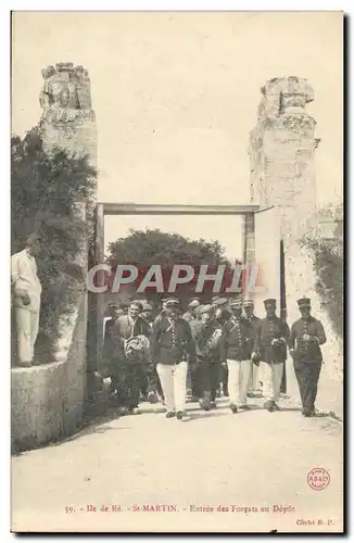 Cartes postales Bagne Bagnard Ile de Re Entree des forcats au depot TOP