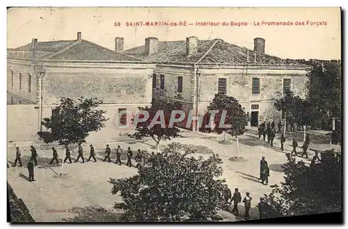 Cartes postales Bagne Bagnard Ile de Re Saint Martin Interieur du bagne La promenade des forcats