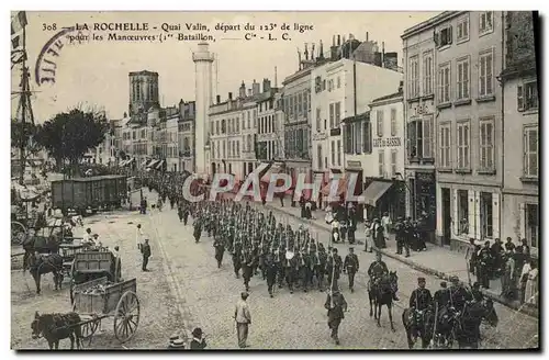 Cartes postales Bagne Bagnard la Rochelle Quai Valin Depart du 123eme de ligne pour les manoeuvres