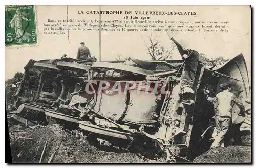 Cartes postales Train Catastrophe de Villepreux Les Clayes