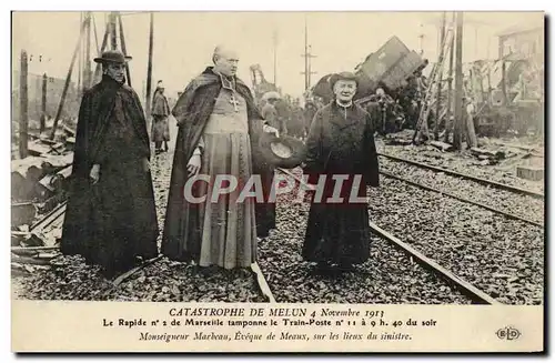 Ansichtskarte AK Train Catastrophe de Melun Le rapide n�2 de Marseille tamponne le Train Poste Marbeau Eveque de