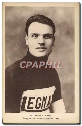 Cartes postales Velo Cycle Cyclisme Pietro Linari Vainqueur de Milan San Remo 1914