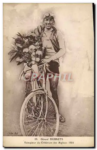 Ansichtskarte AK Velo Cycle Cyclisme Gerard Debaets Vainqueur du criterium des Aiglons 1924