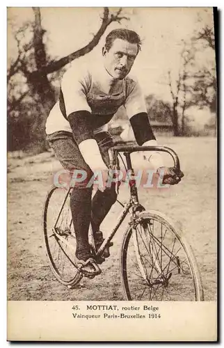 Ansichtskarte AK Velo Cycle Cyclisme Mottiat routier Belge Vainqueur Paris Bruxelles 1914