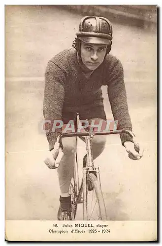 Ansichtskarte AK Velo Cycle Cyclisme Jules Miquel Stayer Champion d&#39hiver 1923 1924
