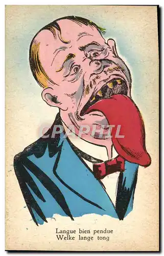 Cartes postales Humour Langue bien pendue