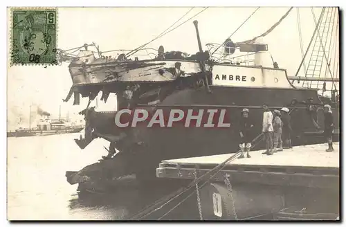 CARTE PHOTO Bateau Ambre Tunisie