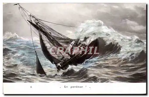 Ansichtskarte AK Bateau de peche En perdition