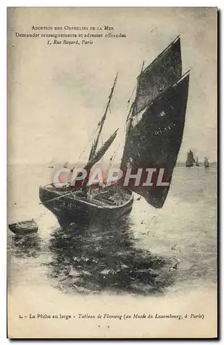 Cartes postales Bateau La peche au large Tebleau de Flameng Musee du Luxembourg Paris