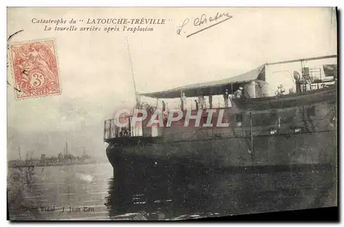 Ansichtskarte AK Bateau Catastrophe du Latouche Treville La tourelle arriere apres l&#39explosion