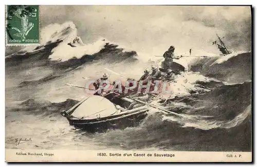 Cartes postales Bateau Sortie d'un canot de sauvetage
