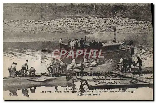 Ansichtskarte AK Bateau Catastrophe du Pluviose Les pompes d&#39epuisement vident le Pluviose