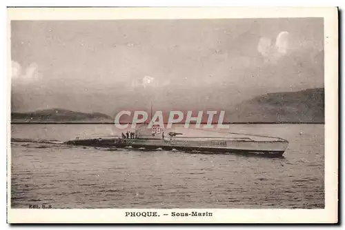 Cartes postales Bateau Sous marin Phoque