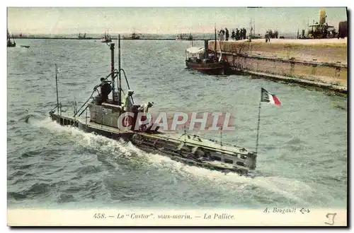 Ansichtskarte AK Bateau Le Castor Sous marin la Pallice