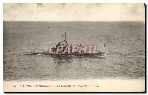 Cartes postales Bateau Sous marin Otarie