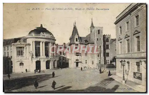 Cartes postales Agen Place de l&#39Hotel de ville Musee et Theatre Ducourneau