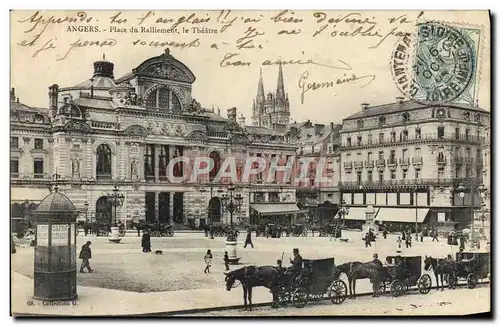 Cartes postales Angers Place du ralliement Le Theatre