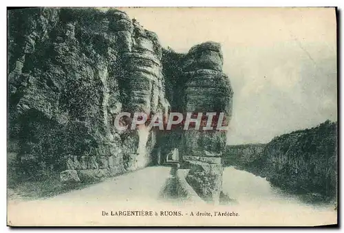 Cartes postales Ruoms De Largentiere a A Droite l&#39Ardeche