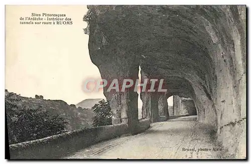 Ansichtskarte AK Interieur des tunnels sur la route de Ruoms