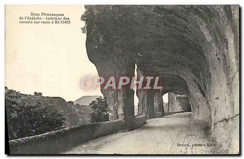Cartes postales Interieur des tunnels sur la route de Ruoms