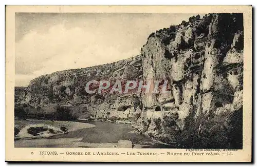 Ansichtskarte AK Ruoms Gorges De L&#39Ardeche Les Tunnels Route du pont d&#39arc