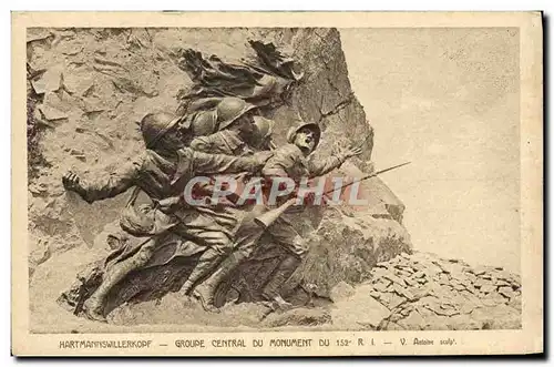 Cartes postales Hartmannswllerkopf Groupe central du monument du 152eme RI Militaria