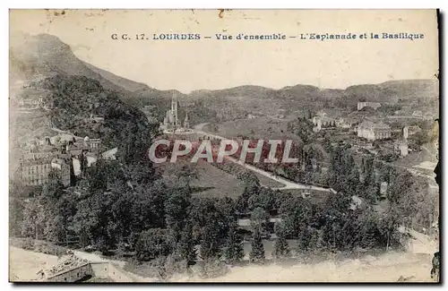 Cartes postales Lourdes Vue D&#39ensemble L&#39esplanade et la basilique